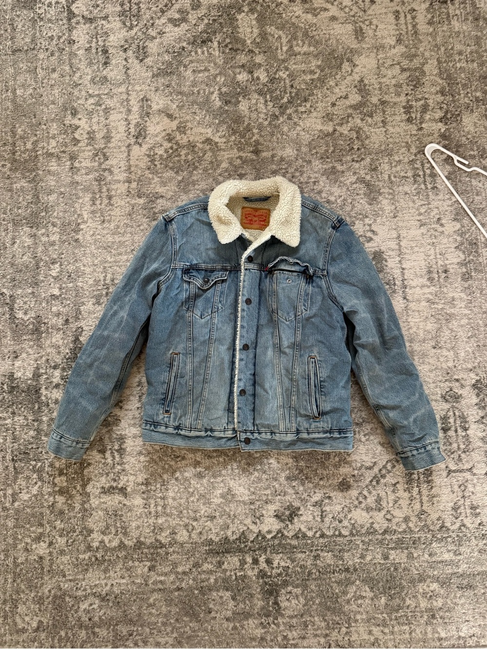 Levi's Light Blue Denim Jacket with Cream Sherpa Collar